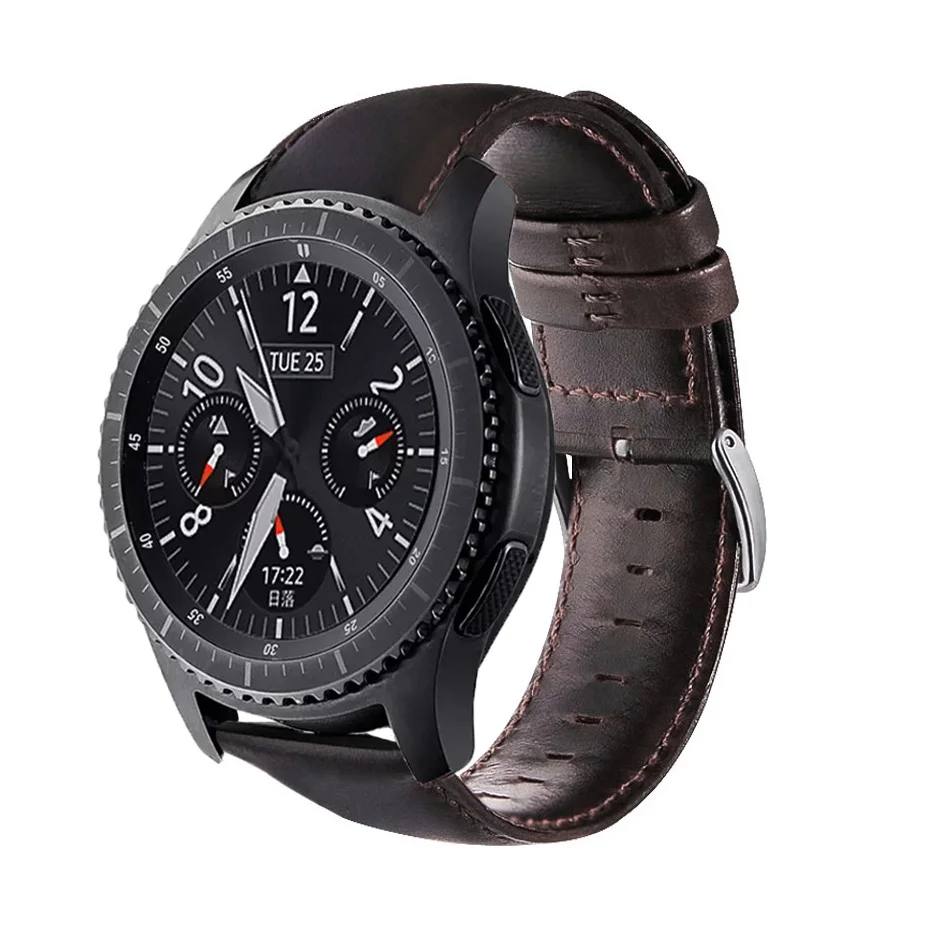 Кожаный ремешок классический для samsung galaxy watch 42 мм 46 мм ремешок 22 мм для samsung gear sport S2 S3