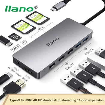 

USB 3.0 HUB Multi USB Type C to USB3.0 Port HDMI SD/TF PD Fast Charge Docking Station for MacBook Pro Air Splitter Adapter USB