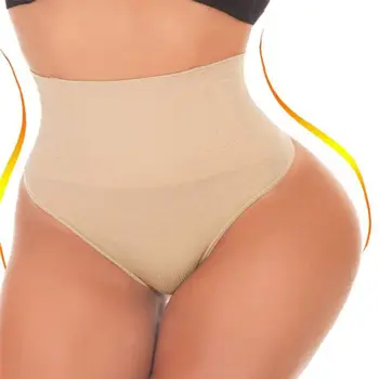 

1PC Women Underwear Solid Panties Plus Size Sexy Lingerie Waist Seamless Body Shaping MM Hip Shaping Body Thong Underwear