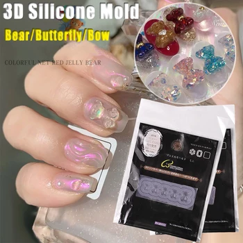 

3D Bear / Butterfly Pattern Nail Decoration Acrylic Carving Mould Stamping Plate Jelly Carving Mould Manicure Tool