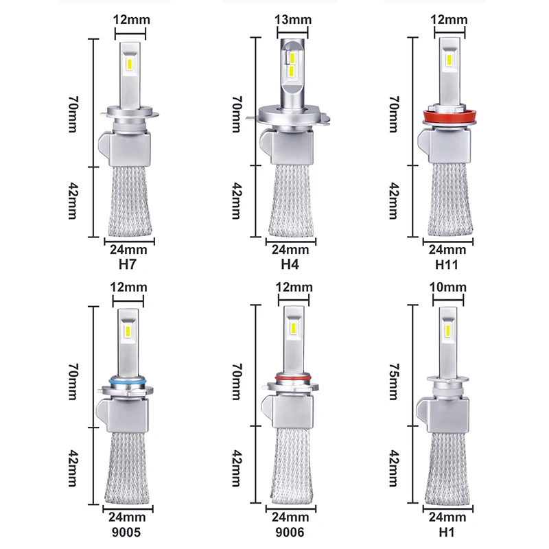 H11 Ampoules de phare LED, H8 H9 LED à puces CSP extrêmement lumineuses,  phare à faisceau haut/bas H4 H7 9005 9006 Phares 6500K blanc xénon - Temu  France