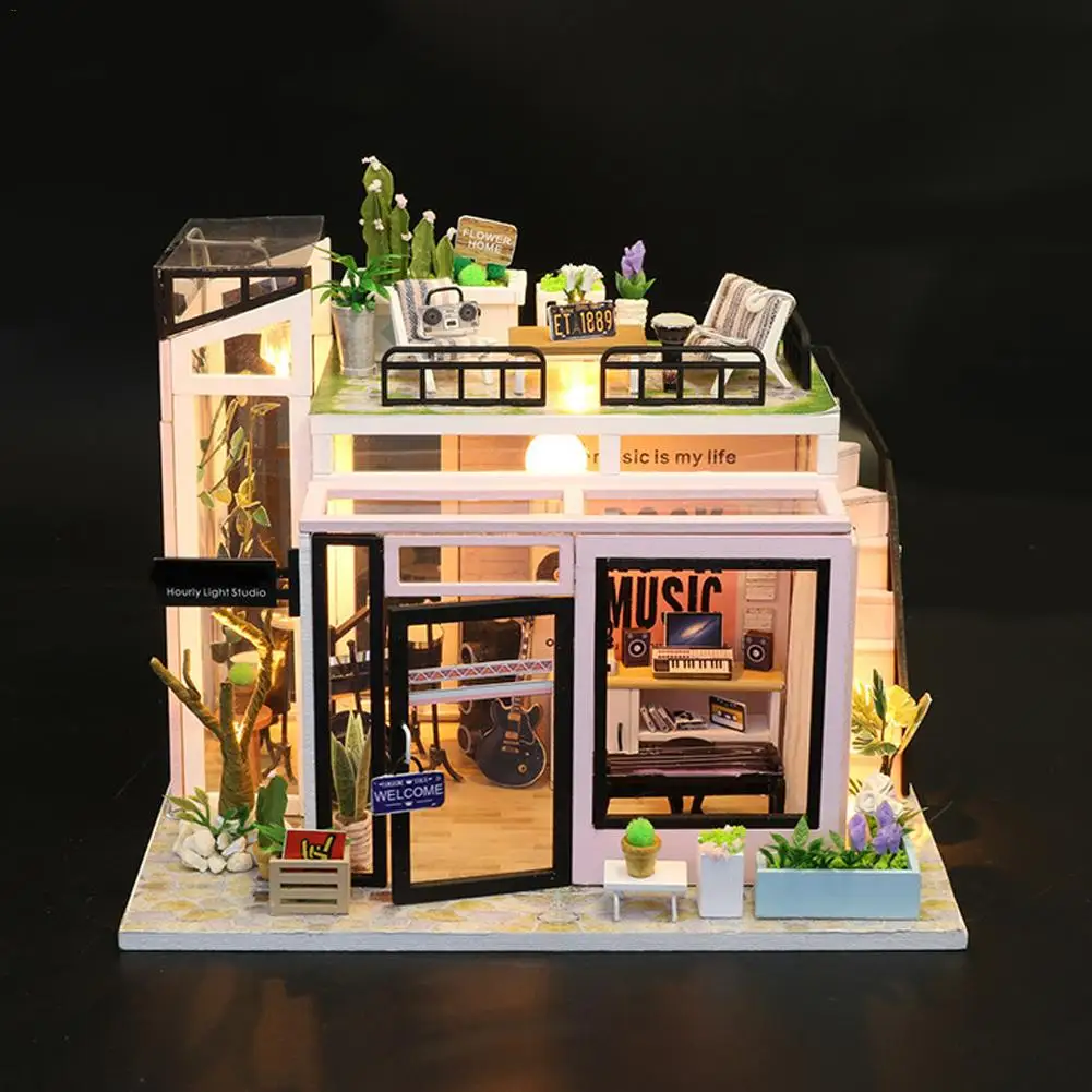 

DIY Small House Model Puzzle Building Model Assembling Modern Style Handmade Craft