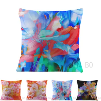 

45*45cm 3D Valentine's Day gift plant flowers Gardenia square decoration Pillow cover cushion covers car sofa wedding Decor