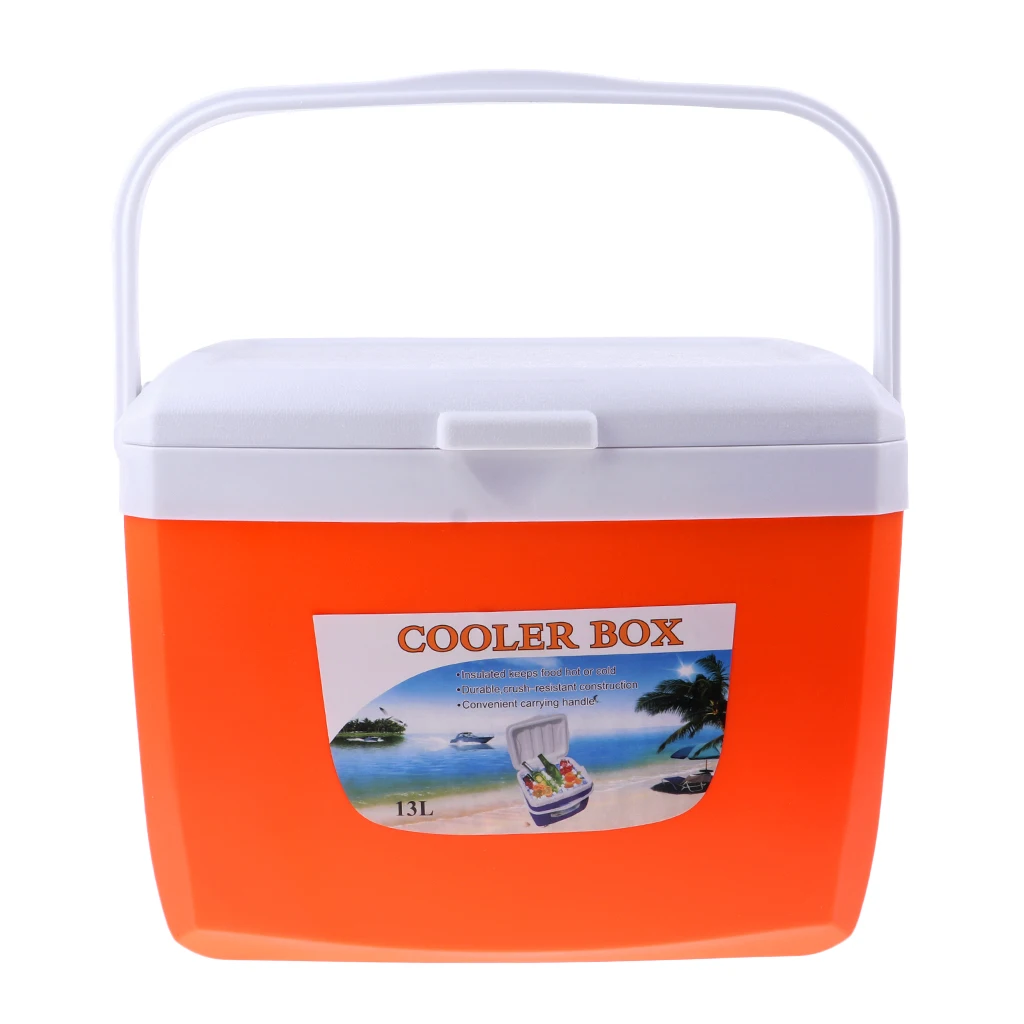 Кемпинг открытый пикник напитки ящик-охладитель для пищевых продуктов автомобиль ведро льда с ручкой 5L/13L оранжевый/красный/синий - Цвет: Черный