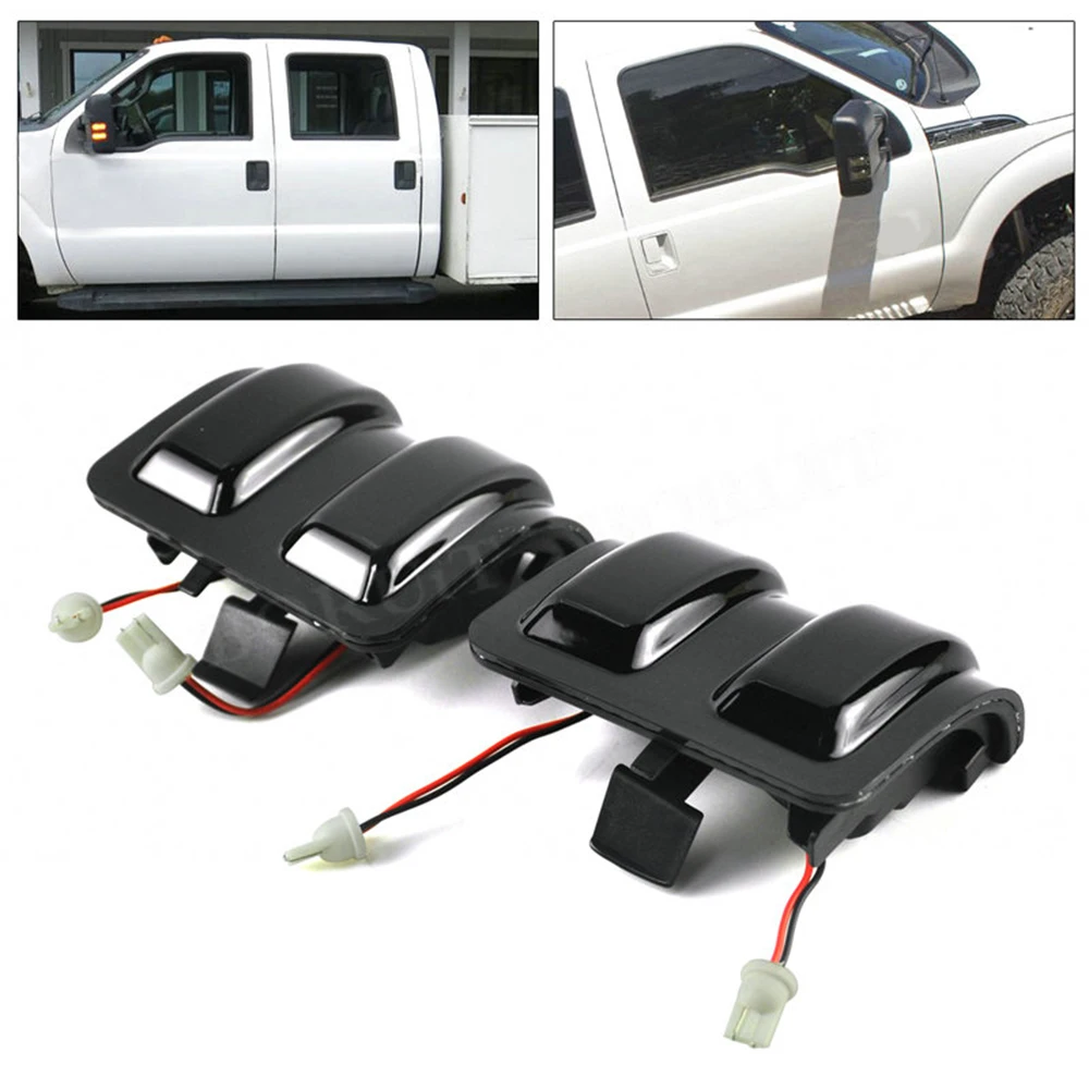 

Smoked Lens LED Side Mirror Marker Light Lamp Switchback For Ford F250 F350 F450