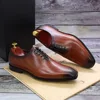 European Luxury Mens Oxford Dress Shoes Genuine Leather Whole Cut Handmade Mens Shoes Lace Up Business Office Formal Shoes Men ► Photo 1/6