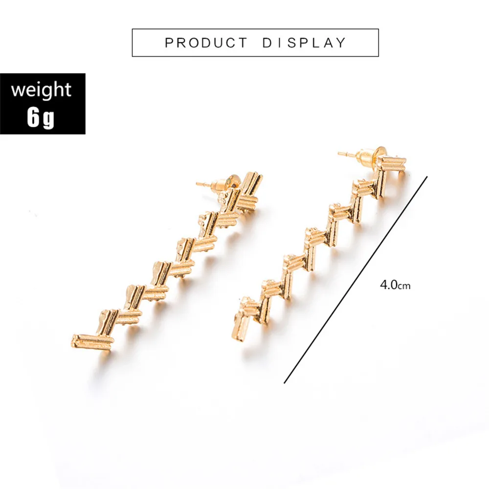 MLING винтаж простой золотой сплав геометрические искажения длинные серьги для женщин Девушка