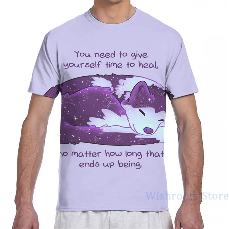 You Need to Give Yourself Time Heal Galaxy Pup men T-Shirt women all over print fashion girl t shirt boy Short Sleeve tshirts | Мужская
