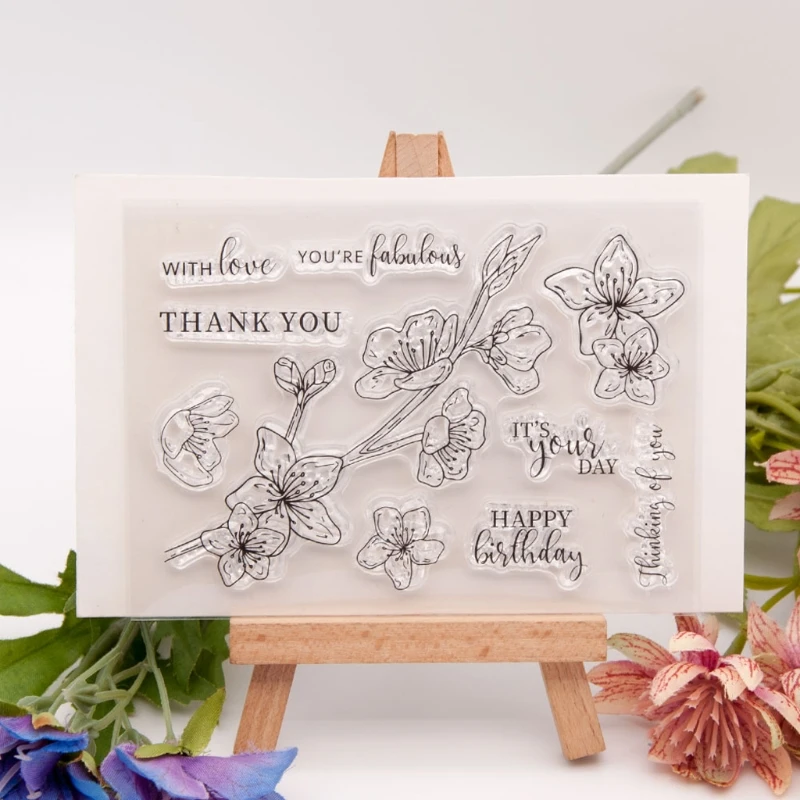 Clear Rubber Stamps for Card Making DIY Crafts
