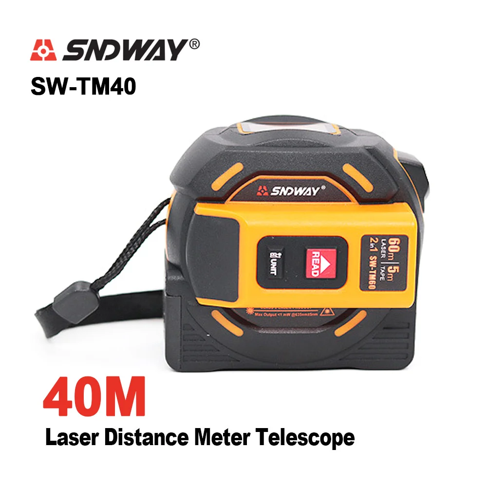 TM40 Лазер sndway рулетка 40 м/60 м Лазерный диапазон телескопа лазерное непрерывное измерение Многофункциональный ручной инструмент дальномер - Цвет: TM40