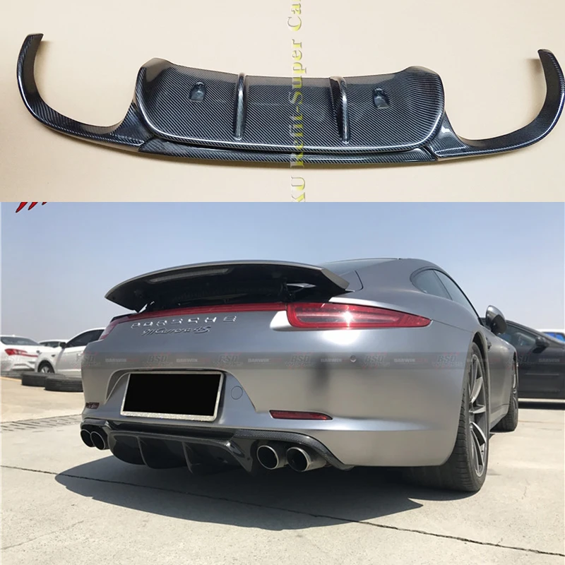 VRS стиль из настоящего углеродного волокна задний бампер диффузор для Porsche 911 991 Carrera& Carrera S модели 2012 2013