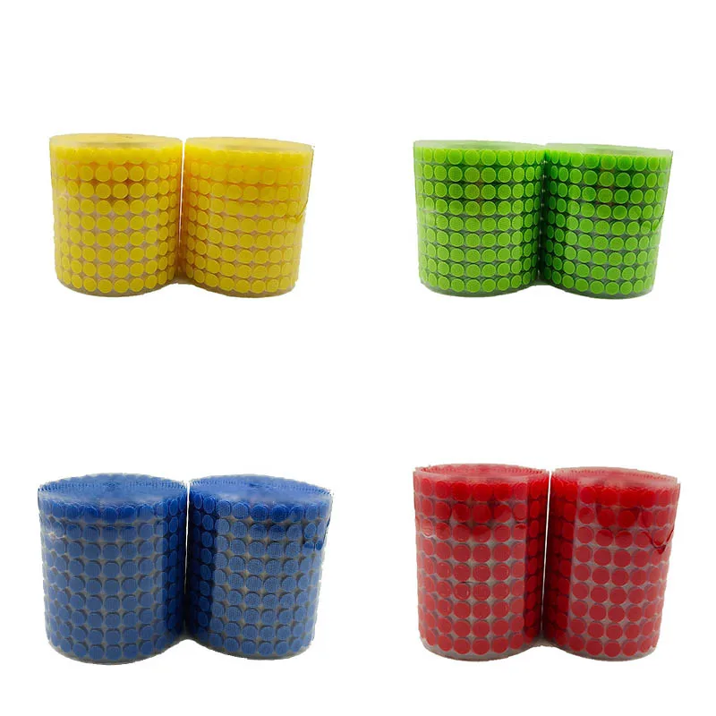 

100Pairs 10/15/20/25mm Fastener Tape Dots Nylon Sticky Hook And Loop Magic Sticker Double Sided Round Multicolor Self-Adhesive