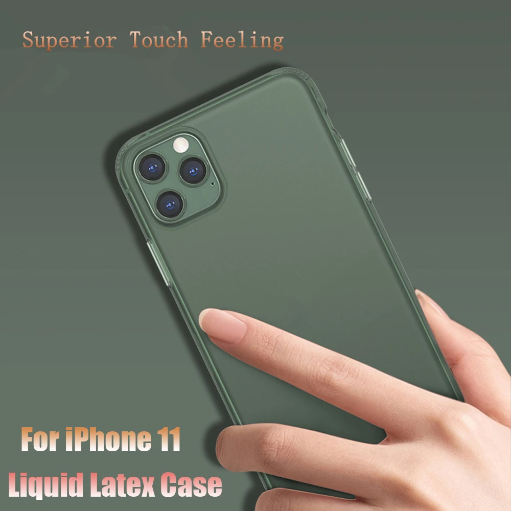 Для Apple iPhone 11 Pro Max X Тонкий Мягкий Жидкий латексный силиконовый прозрачный чехол