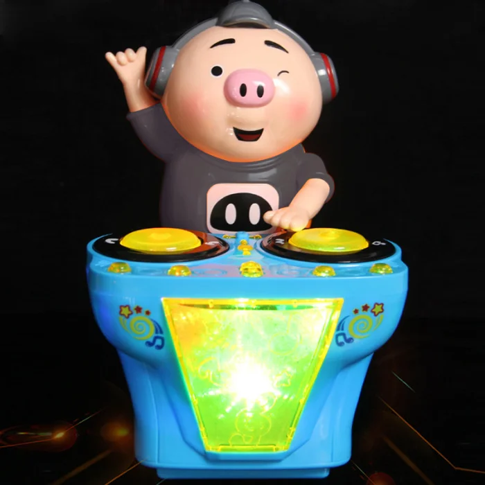 DJ музыка Электрическая свинья игрушки электрические музыкальные игрушки Музыка Танцы Свинья с красочными мигающими огнями AN88