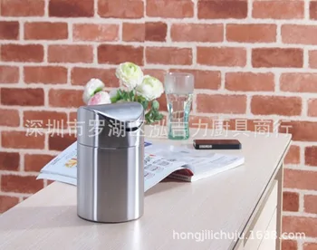 

Stainless Steel Desktop Storage Bucket Garbage Can Flip Peel Debris Bucket Snacks Leather Sunflower Seed Shells Collection Bucke