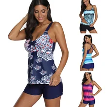 Женский купальник большого размера, купальник из двух частей, сексуальный танкини, кашемировый принт и Мягкий купальник для жены, Бразильское бикини с принтом