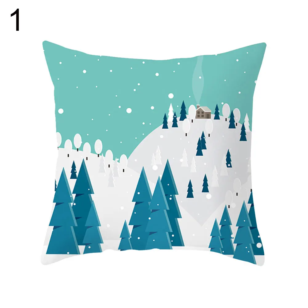 40# мультяшная Рождественская стильная елка Санта-Клауса подушка в форме Санта-Клауса чехол для подушки Чехол для стула полиэстер диван наволочка домашний декор - Цвет: 1