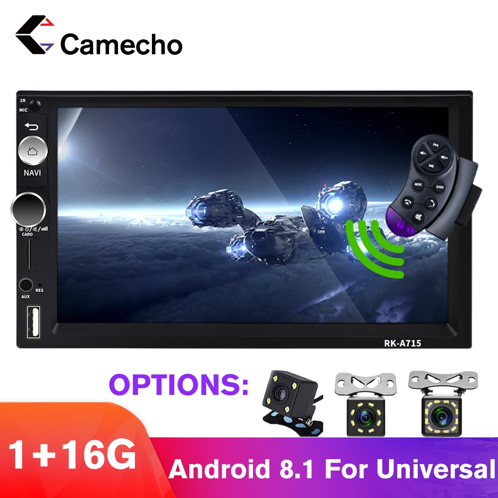 Автомагнитола Camecho с GPS навигацией Android 8 1 2Din Wi Fi Bluetooth Mp5 мультимедийный