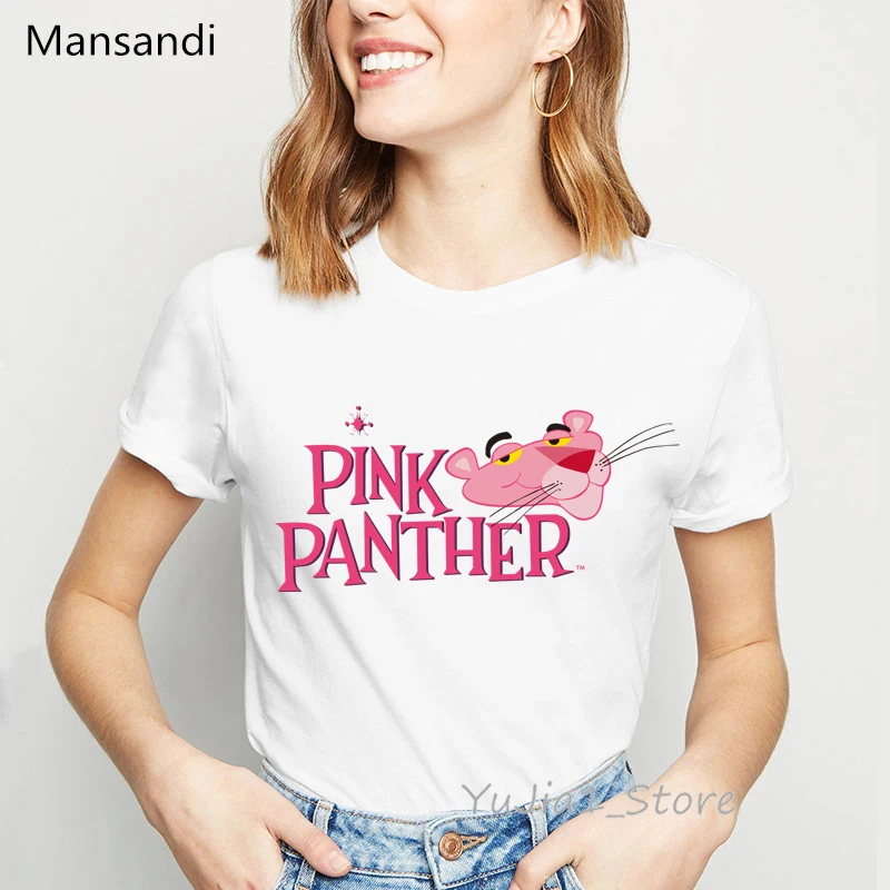 

Pink Panther holding rose print t-shirt graphic tees women vogue funny t shirts kawaii clothes tumblr tops tee shirt femme