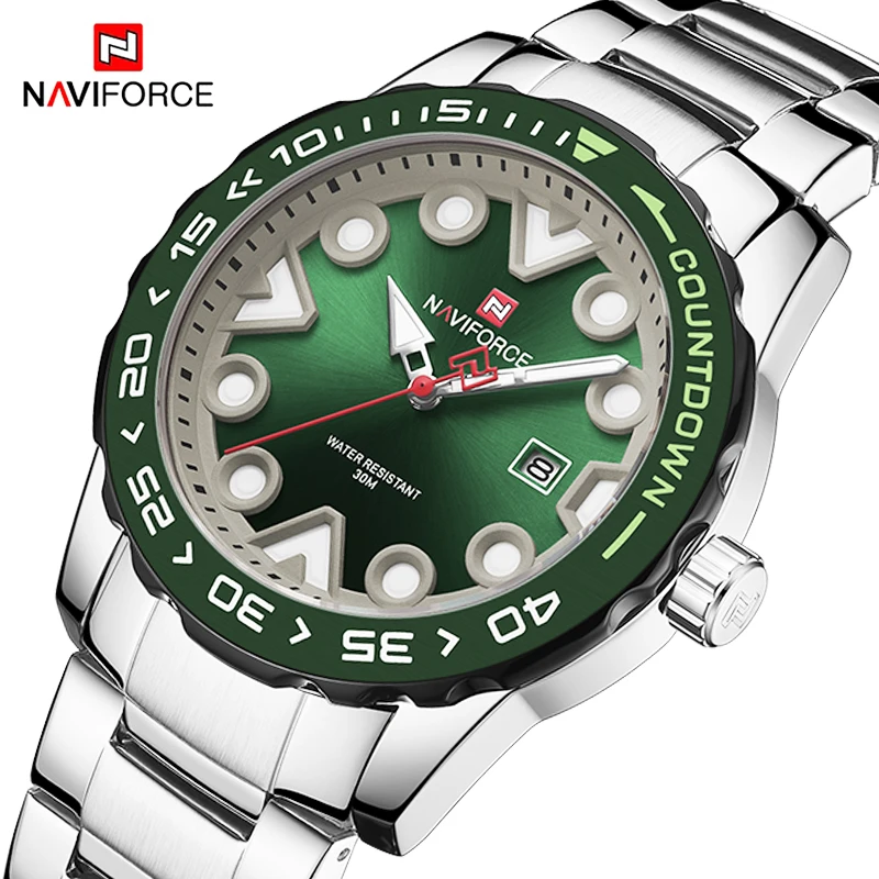 Часы наручные NAVIFORCE Мужские кварцевые роскошные деловые спортивные светящиеся