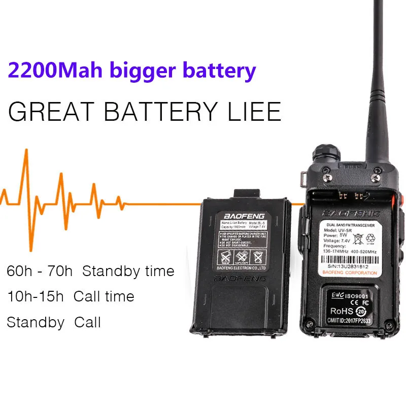 baufeng uv5r uv 5r+ 2200mah uv 5r baofeng 8w midland talkie-walkie 10 км 5 км walki taki vhf uhf портативный west ham cb радио