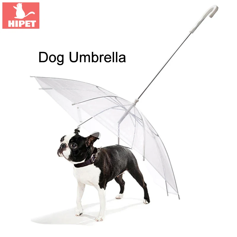 Pet Umbrella For Dog Keeps Pet Dry Comfortable in Rain Snowing Transparent Cat Raincoat Puppy Dog Umbrella With Built-in Leash