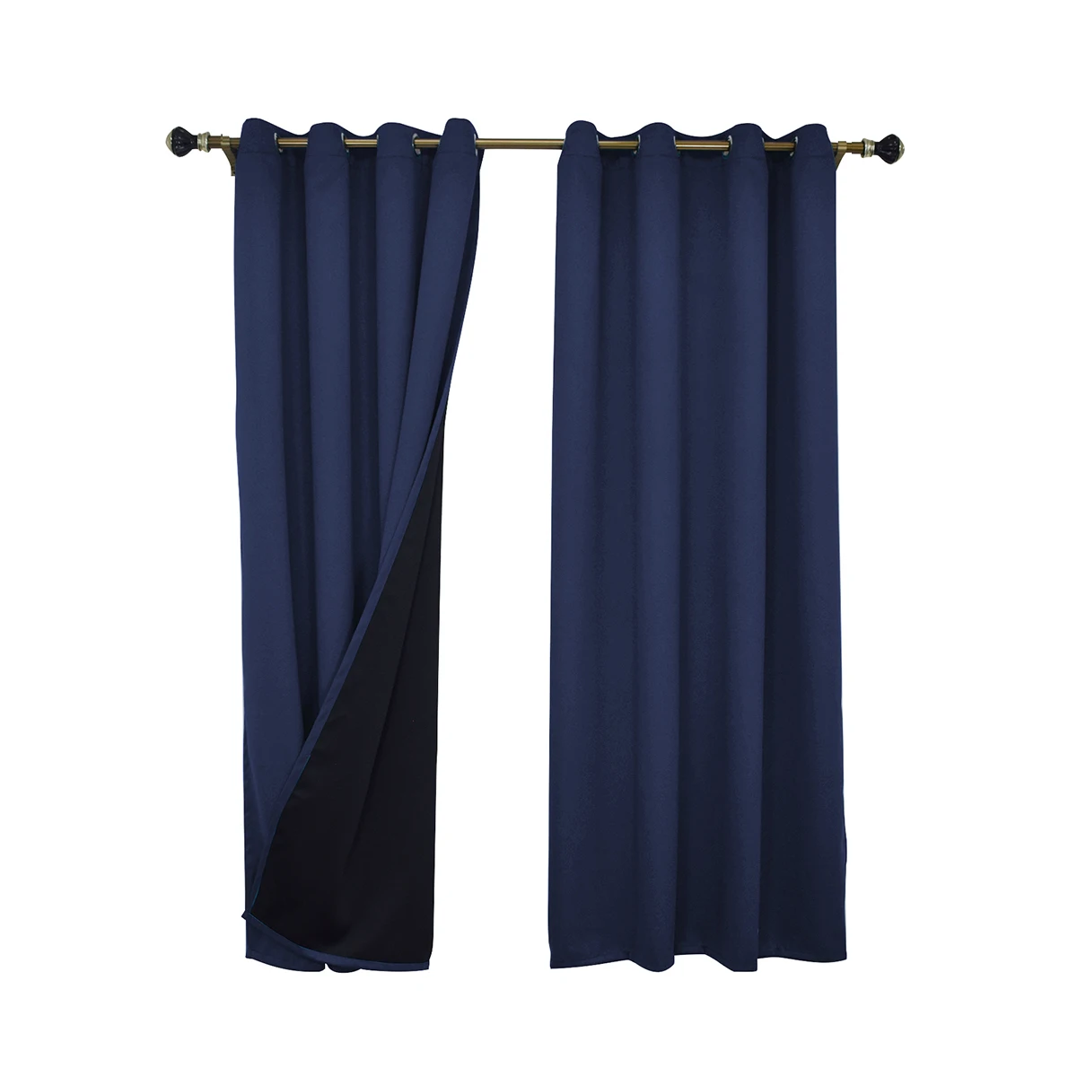100% Thermal Blackout Curtains For Bedroom Winter Insulating Curtain With Liner Living Room Grommet Drapes Blackout Treatment 