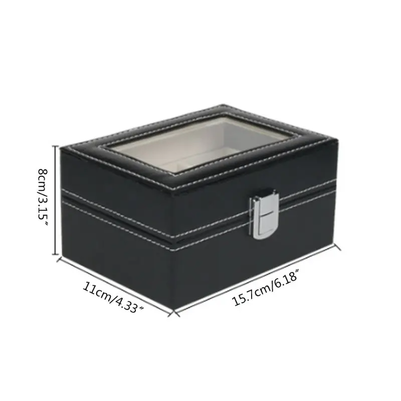 3 Слот коробка для часов из искусственной кожи чехол дисплей ювелирные изделия витрина для хранения Органайзер для наручных часов