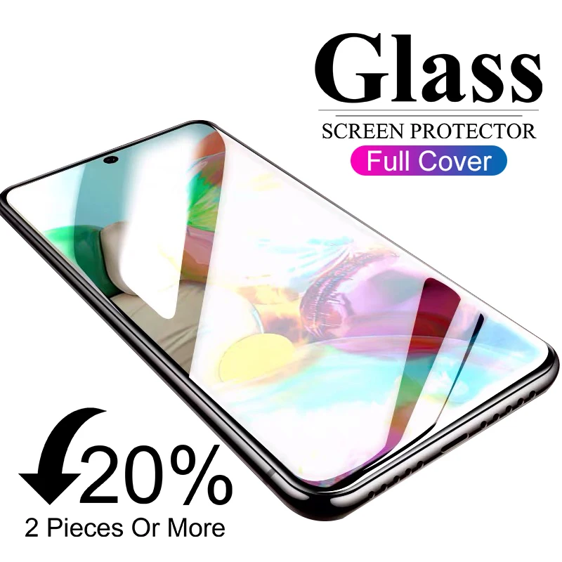 Полное покрытие защитное закаленное стекло для Samsung A71 A51 A31 A41 A11 Защитное экрана A70