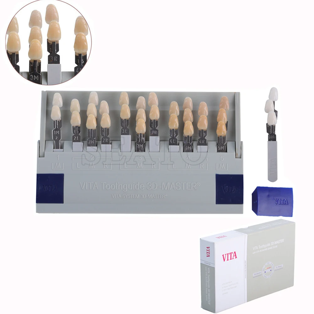 

29 Colors luxury packing dental whitening 3D shade guide color comparator with Mirror Teeth Whitening Accelerator