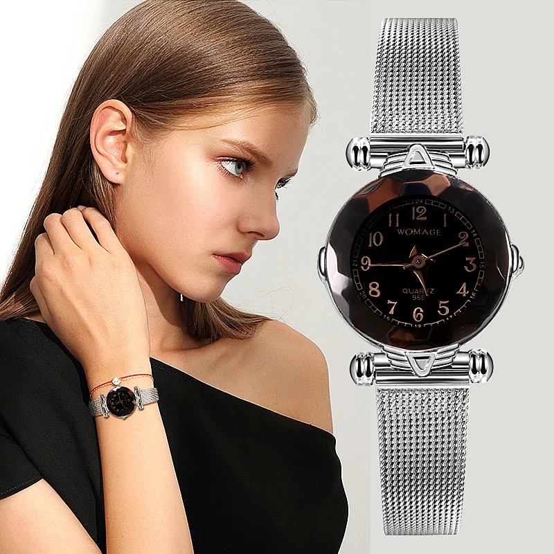 Лидирующий бренд Роскошные Алмазные Режущие женские часы reloj de mujer модные
