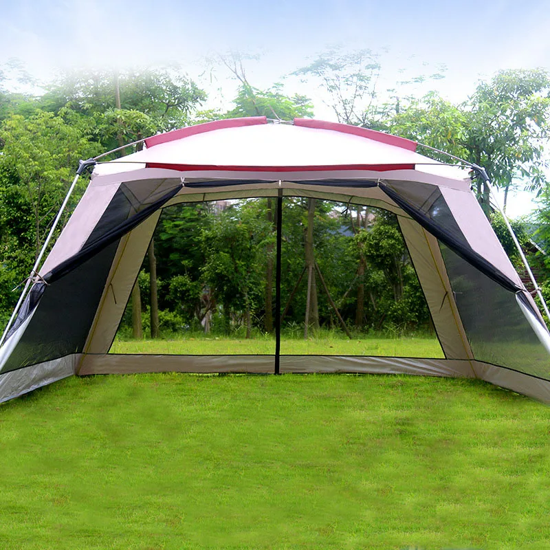 High Quality Large Gazebo Sun Shelter Camping Tent Ultralight Beach Tent 5-8 Person 365x365x210cm for camping tent portable tent pop up gazebo tent