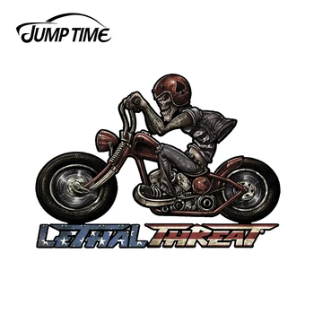 

JumpTime 13cm x 9.3cm 3D Car Sticker For Motorcycle Skull Left Auto Moto Decal Windows Bumper Motorcycle Car Styling