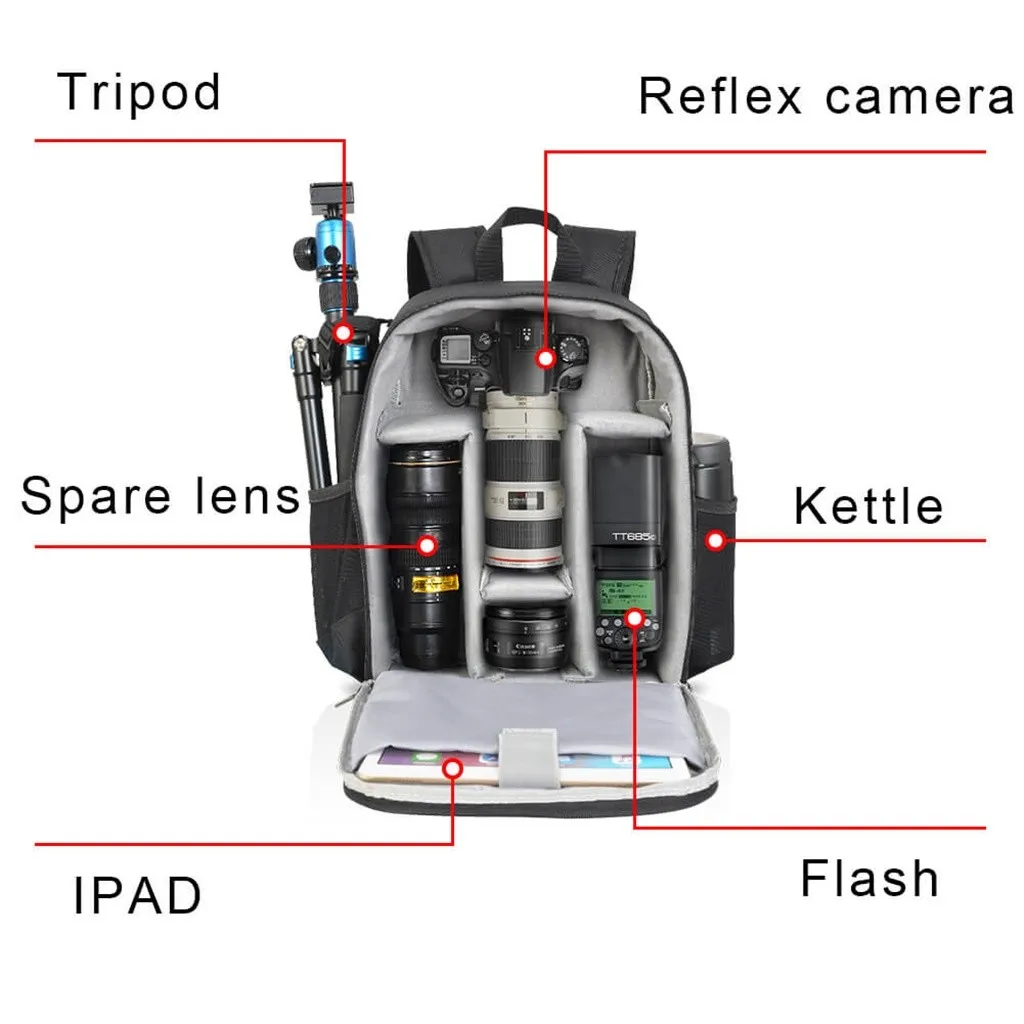 Сумка для камеры цифровая Dslr Сумка водонепроницаемая Противоударная дышащая камера рюкзак для Nikon Canon sony маленькая Видео Фото Сумка Рюкзак