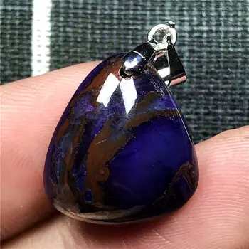 

Top Natural Royal Purple Sugilite Necklace Pendant For Women Man Crystal 17x16x7mm Beads Silver Anticancer Stone Jewelry AAAAA