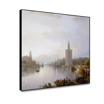 

Cassisy Classical Countryside River Canvas Painting & Calligraphy Poster Printed Living Room Wall Decor Art Picture No Framed