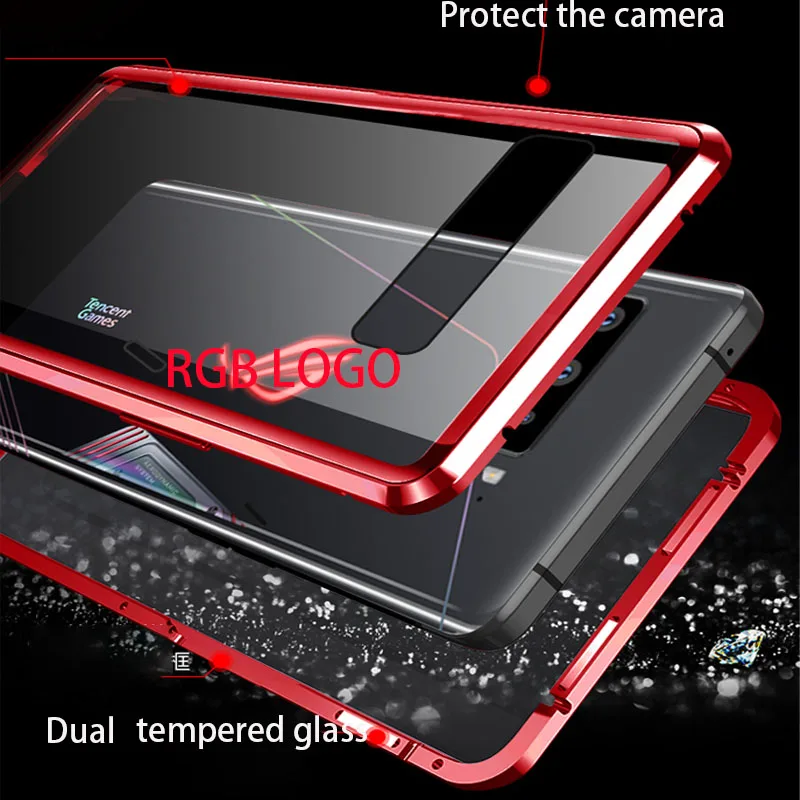 For ROG Phone 3 Case Metal Frame Doubl Sided