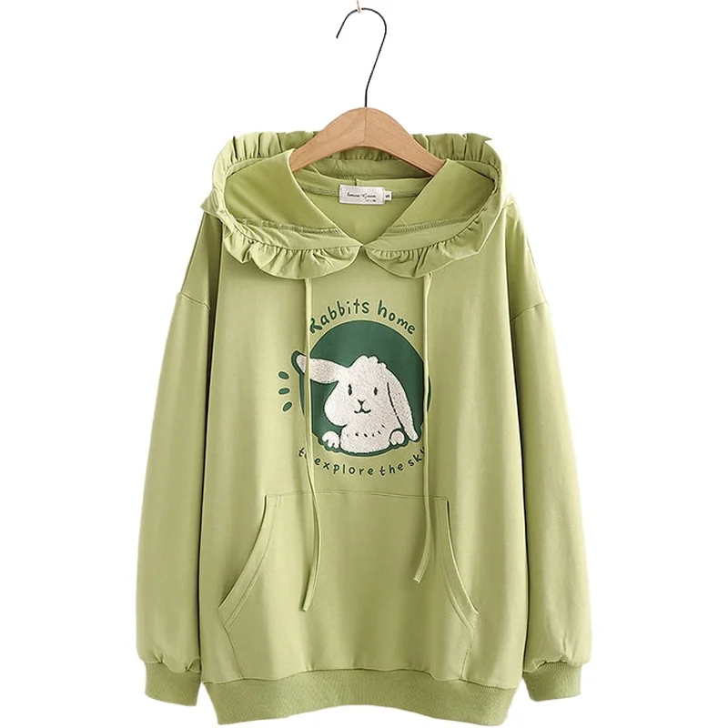 

2020 New Autumn Women's Hoodie Cartoon Print Sweet Style Cotton Pullover Hooded Loose Sweatshirt Girls Kawaii Tracksuit 099589