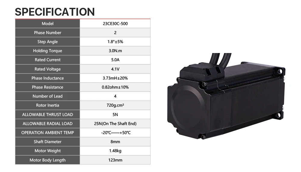 Description Picture 3 of itemCloudray Nema 23 Stepper Motor with Encoder 3.0N.m Closed Loop Stepper Motor Driver Easy Servo Driver with 1.5m Free cable