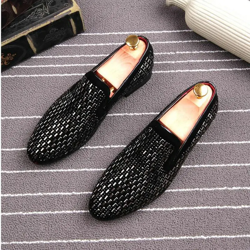 

2019 Full Shining Driving Lazy shoes Mens Formal Dress Shoes Soft Sole Slip-on Loafers Big Size Party Casual Shoes A52-82