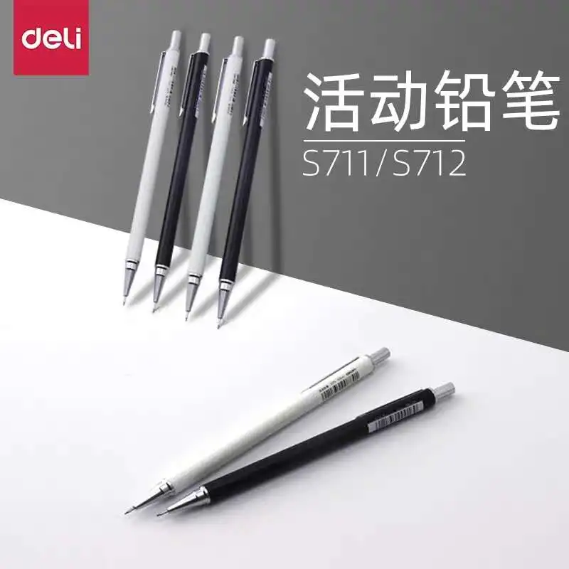 

Deli 0.5MM Automatic Pencil Mechanical Pencil With Metal Clip And HB 2B box lead Optional Office School Supplies