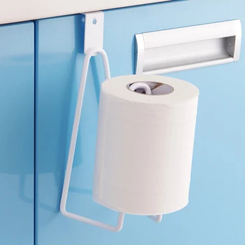 

Roll Paper Holder Towel Rack Bathroom Toilet Kitchen Cabinet Wardrobe Hanger Iron Multipurpose Home Modern No Punch Living Room