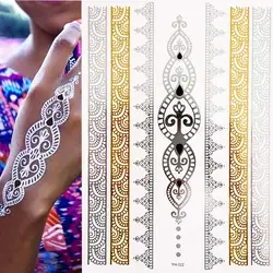 Plumes dorées métalliques style Boho, 1 feuille Flash, bijoux scintillants, tatouage temporaire, Festival, 2022 