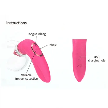 VATINE Sex Product Sucker Pump Vibrator Vacuum Cup Pump Inhale Tongue Licking Vibrator Labia Breast Inhale Enlarge Massage 5