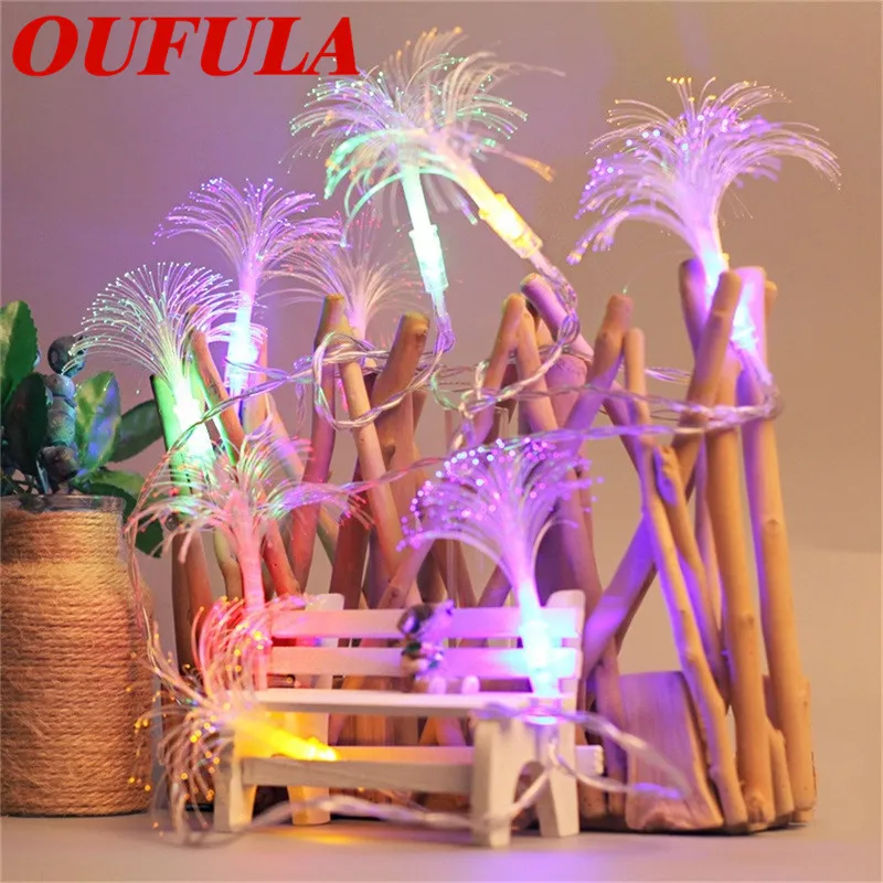 

OUTELA LED Fiber Optic Horn Flower String Battery Box Christmas Decoration Wedding Holiday Light