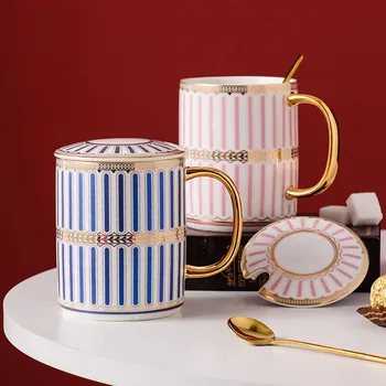 

Drinkware Mugs coffee mug with spoon coffee cup tazas caneca taza tazas de ceramica creativas mugs coffee cups taza cafe tea mug