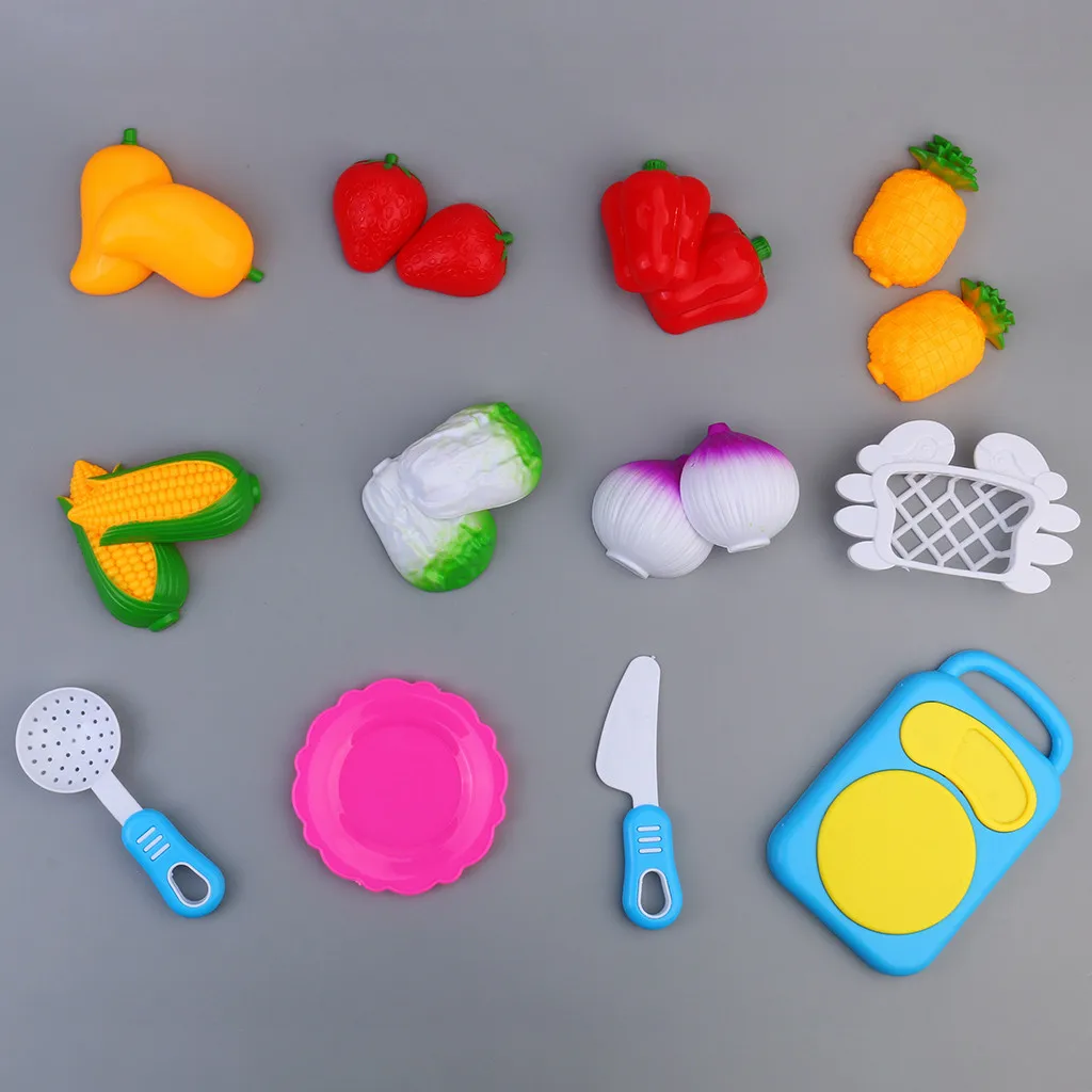 12 шт. игрушки для детей резка фрукты овощи ролевые игры Детские игрушки Обучающие Детские игрушки нетоксичные прозрачные игрушки
