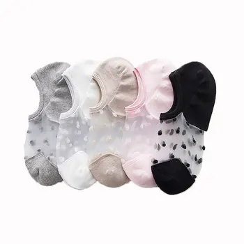 

10 Pairs Women's Ankle Socks Transparent Invisible Socks Summer No Show Ankle Lace Socks Mesh Sheer Half Thin Socks wholesale