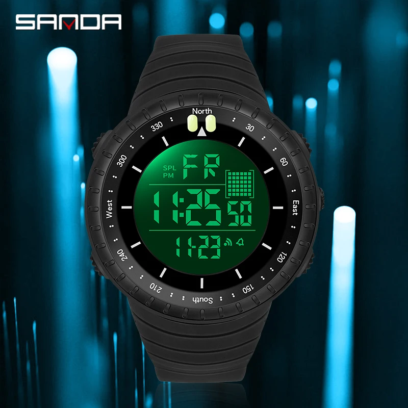 SANDA 2023 New Men's Watches Outdoor Sport Military Digital Watch 50M Waterproof Wristwatch for Men Clock Relogio Masculino 6071 2