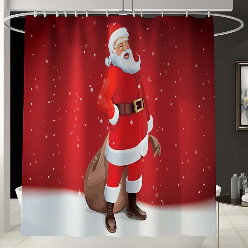 Санта-Клаус, занавеска для ванной комнаты, сиденье для унитаза, рождественские украшения для дома, Navidad, рождественские подарки, новогодние коврики